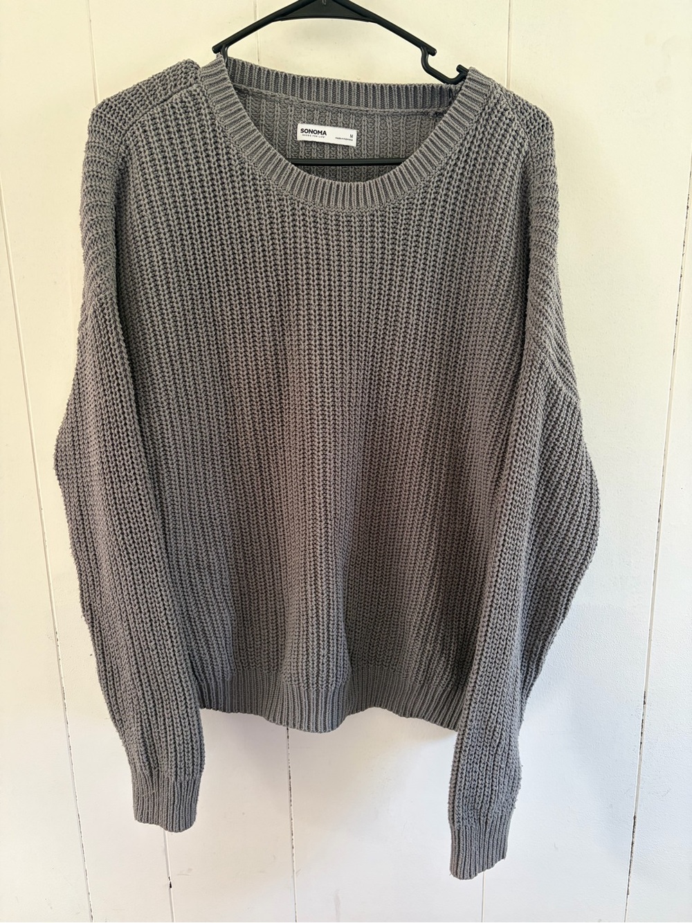 Sonoma Women's Gray Chunky Crewneck Sweater